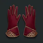 burgundy leather gloves with gold accents image